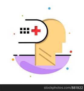 Health, Mental, Medical, Mind Abstract Flat Color Icon Template