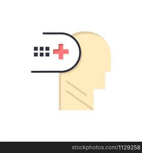 Health, Mental, Medical, Mind Flat Color Icon. Vector icon banner Template
