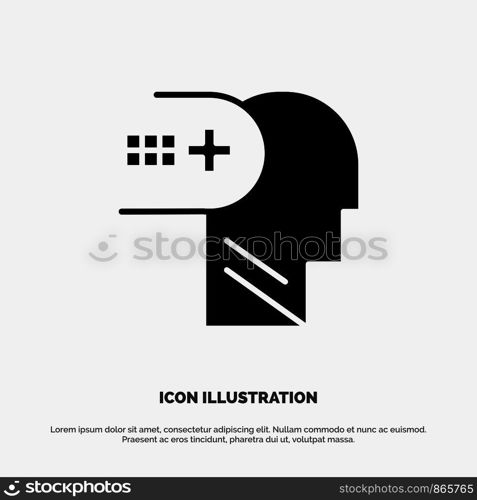 Health, Mental, Medical, Mind solid Glyph Icon vector