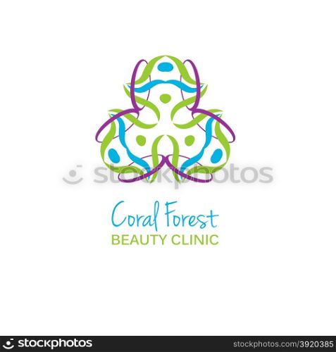 Health or beauty studio logo. Colorful flower sign. Can be used for logotype for health, beauty or sport studio and clinic