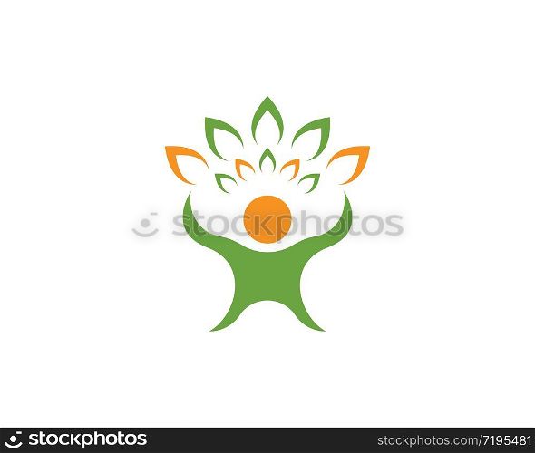 Health people leaf logo template vector