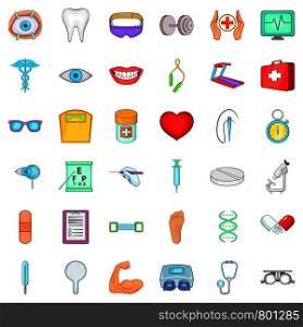 Health procedure icons set. Cartoon style of 36 health procedure vector icons for web isolated on white background. Health procedure icons set, cartoon style