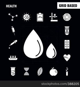 Health Solid Glyph Icon for Web, Print and Mobile UX/UI Kit. Such as: Biology, Lab, Plant, Science, Biology, Flask, Lab, Science, Pictogram Pack. - Vector