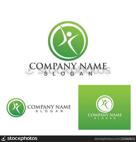 Health success people care logo and symbols template