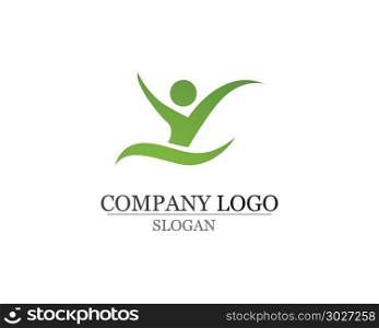 Health success people care logo and symbols template. people care success health life logo template icons
