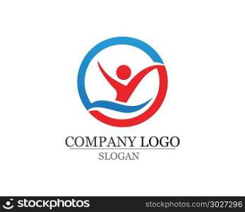 Health success people care logo and symbols template. people care success health life logo template icons