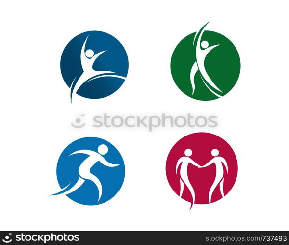 Health success people care logo and symbols template