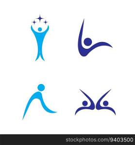 Health success people care logo and symbols template - Vector