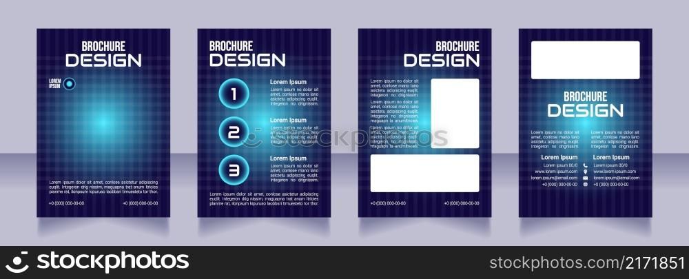 Health system modernization blank brochure design. Template set with copy space for text. Premade corporate reports collection. Editable 4 paper pages. Bebas Neue, Audiowide, Roboto Light fonts used. Health system modernization blank brochure design