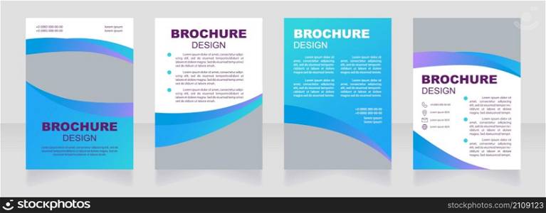 Health treatment blue blank brochure design. Healthcare. Template set with copy space for text. Premade corporate reports collection. Editable 4 paper pages. Myriad Pro, Arial fonts used. Health treatment blue blank brochure design