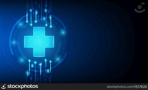 Healthcare and medical futuristic abstract background, vector illustration