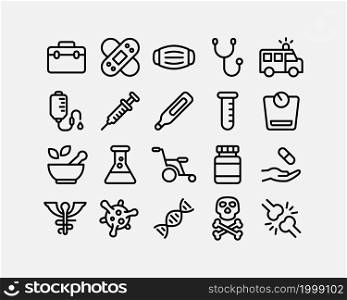 healthcare and medicine Line Icons