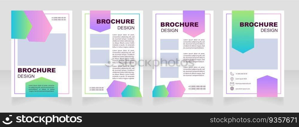 Healthcare blank brochure layout design. Vertical poster template set with empty copy space for text. Premade corporate reports collection. Editable flyer 4 pages. Myriad Pro, Arial fonts used. Healthcare blank brochure layout design
