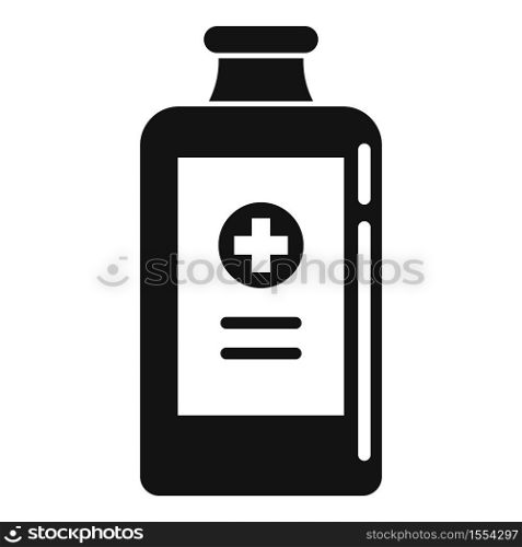 Healthcare cough syrup icon. Simple illustration of healthcare cough syrup vector icon for web design isolated on white background. Healthcare cough syrup icon, simple style