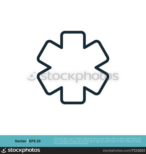 Healthcare Cross Line Art Icon Vector Logo Template Illustration Design. Vector EPS 10.