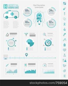 Healthcare Infographic Template. Vector Customizable Elements.