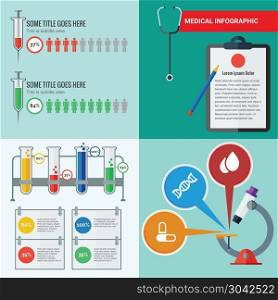 Healthcare & medic infographic with flat and modern design