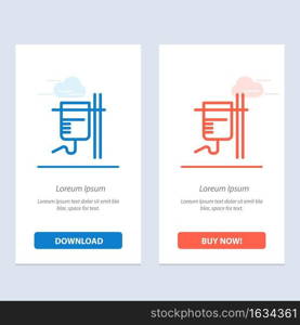 Healthcare, Medical, Rehydration, Transfusion  Blue and Red Download and Buy Now web Widget Card Template