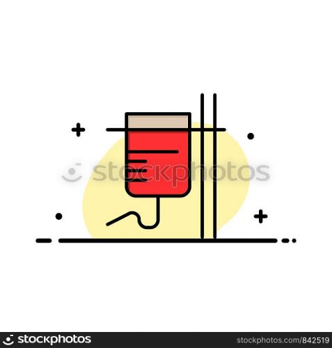 Healthcare, Medical, Rehydration, Transfusion Business Flat Line Filled Icon Vector Banner Template