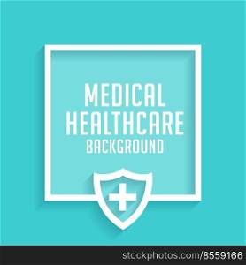 healthcare medical shield blue background with text space
