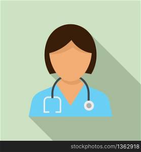 Healthcare nurse icon. Flat illustration of healthcare nurse vector icon for web design. Healthcare nurse icon, flat style