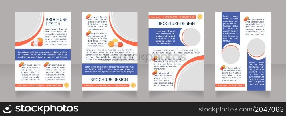 Healthcare services promotional blank brochure layout design. Vertical poster template set with empty copy space for text. Premade corporate reports collection. Editable flyer paper pages. Healthcare services promotional blank brochure layout design