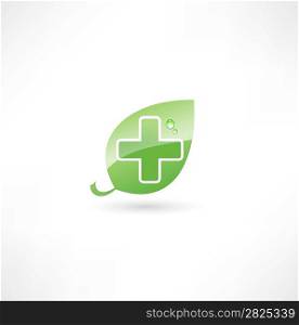 Healthly and green style logo on white background.