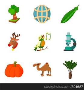 Healthy animal icons set. Cartoon set of 9 healthy animal vector icons for web isolated on white background. Healthy animal icons set, cartoon style