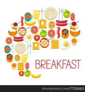 Healthy breakfast background. Various tasty food and drinks. Illustration for cafes, restaurants and hotels.. Healthy breakfast background. Various food and drinks. Illustration for cafes, restaurants and hotels.