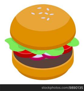 Healthy burger icon. Isometric of healthy burger vector icon for web design isolated on white background. Healthy burger icon, isometric style