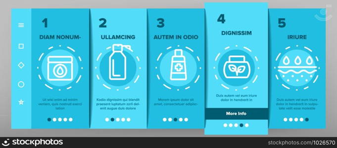 Healthy Cream Onboarding Mobile App Page Screen Vector Icons Set Thin Line. Healthcare Cream In Tube And Container Concept Linear Pictograms. Day And Night Skin Protection Contour Illustrations. Healthy Cream Elements Vector Onboarding