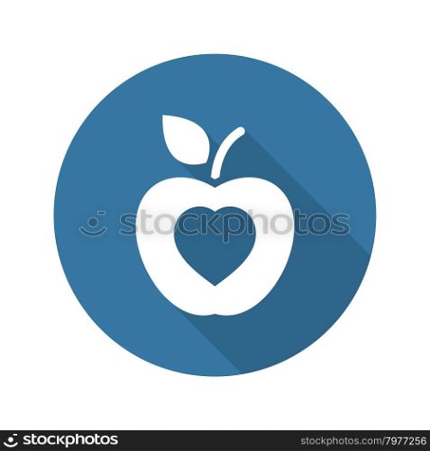 Healthy Eating Icon. Flat Design. Isolated Illustration. Long Shadow.. Healthy Eating Icon. Flat Design.