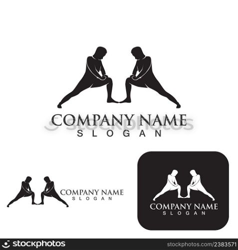 healthy exercise logo and symbol vector