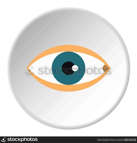 Healthy eye icon in flat circle isolated vector illustration for web. Healthy eye icon circle