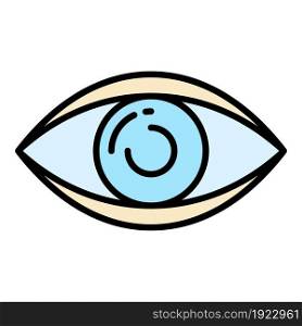 Healthy eye icon. Outline healthy eye vector icon color flat isolated on white. Healthy eye icon color outline vector