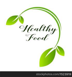 Healthy Food Lettering in Round Frame