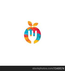 Healthy food logo design. Diet and weight loss concept.