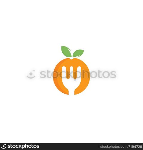 Healthy food logo design. Diet and weight loss concept.