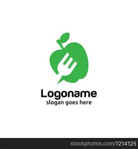 Healthy food logo design. Vegan logo design. Organic food logo