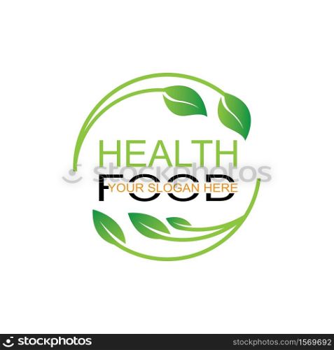 healthy food logo vector design icon illustration