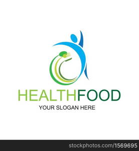 healthy food logo vector design icon illustration