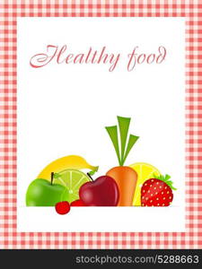 Healthy food menu template vector illustration