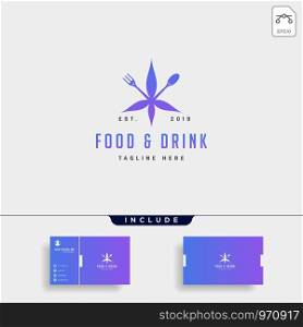 healthy food nature simple flat logo design vector illustration, logo with business card. healthy food nature simple flat logo design vector illustration