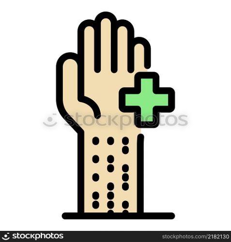 Healthy hand icon. Outline healthy hand vector icon color flat isolated. Healthy hand icon color outline vector