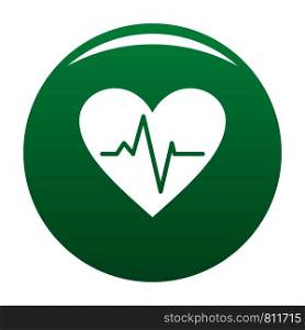 Healthy heart icon. Simple illustration of healthy heart vector icon for any design green. Healthy heart icon vector green