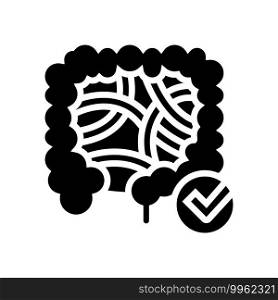 healthy intestine glyph icon vector. healthy intestine sign. isolated contour symbol black illustration. healthy intestine glyph icon vector illustration