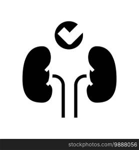healthy kidneys glyph icon vector. healthy kidneys sign. isolated contour symbol black illustration. healthy kidneys glyph icon vector illustration