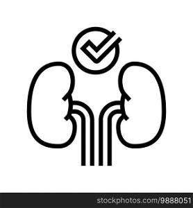 healthy kidneys line icon vector. healthy kidneys sign. isolated contour symbol black illustration. healthy kidneys line icon vector illustration