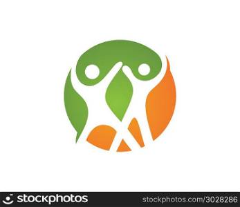 Healthy Life Logo. Human character logo sign Health care logo sign. Nature logo sign. Green life logo sign. Vector logo template.