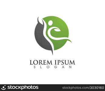 Healthy Life Logo. Human character logo sign Health care logo sign. Nature logo sign. Green life logo sign. Vector logo template.
